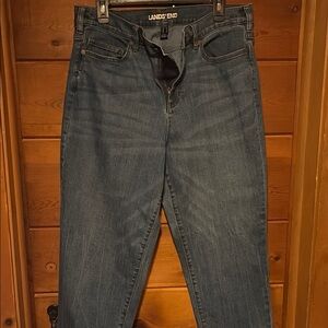 Lands' End Women's Classic Straight Leg Jeans - Dark Blue